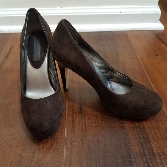 Banana Republic vintage brown suede leather heels 6.5 - Picture 4 of 11